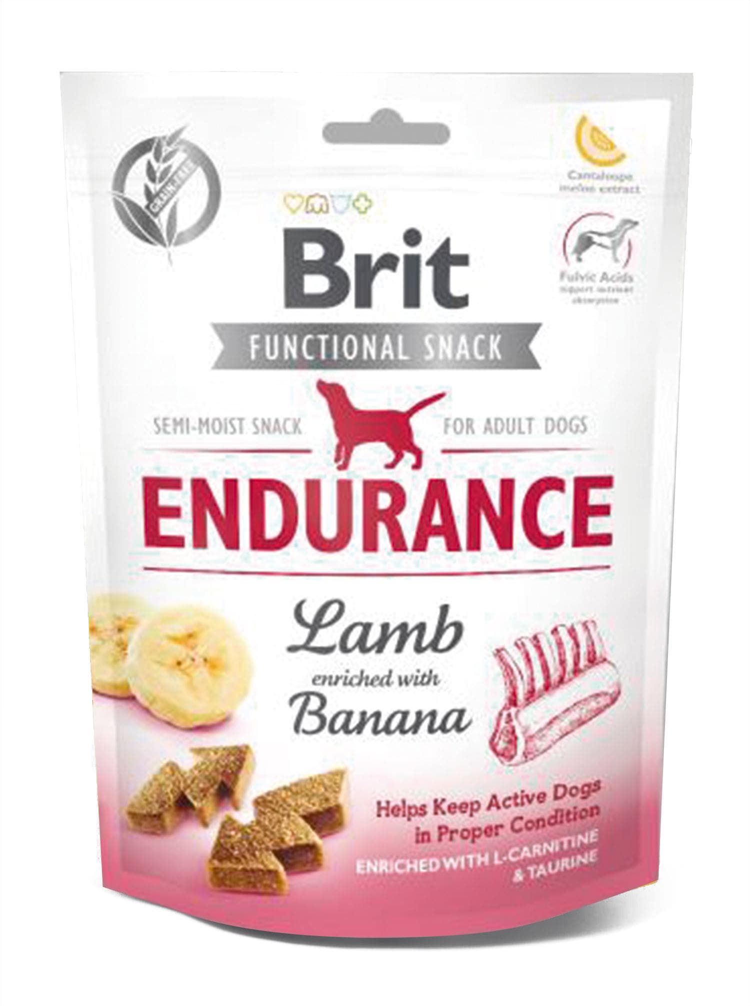 Функціональні ласощі Brit Care Endurance для собак з ягням та бананом 150г.